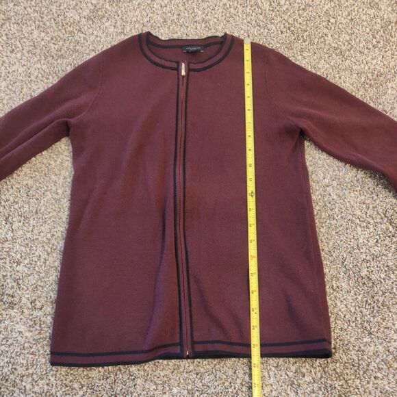 Ann Taylor Women's Cardigan Sweater Full Zip Size XS Black Trim Long Sleeve BP - Picture 6 of 6